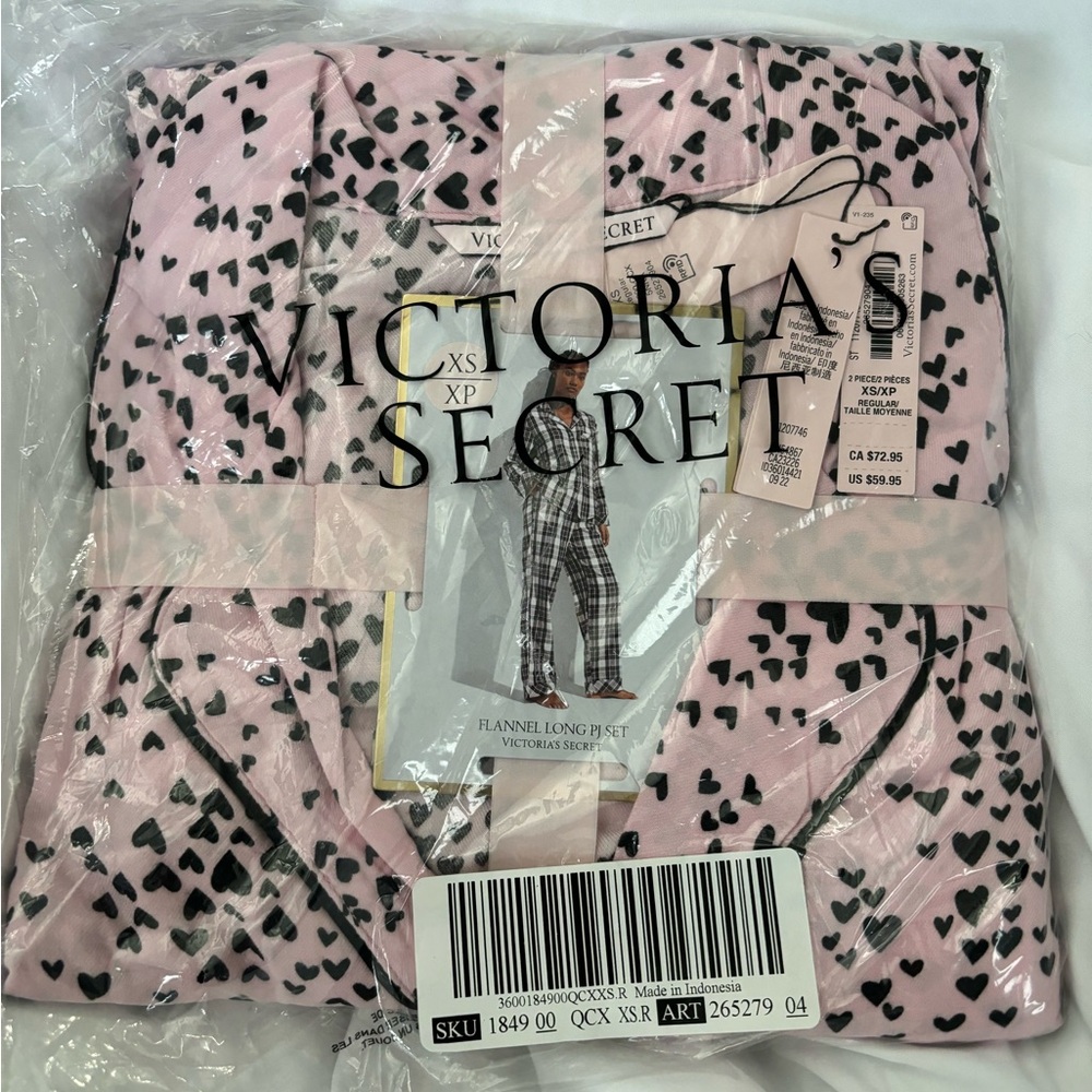 Vs secret pink long pajama set xs